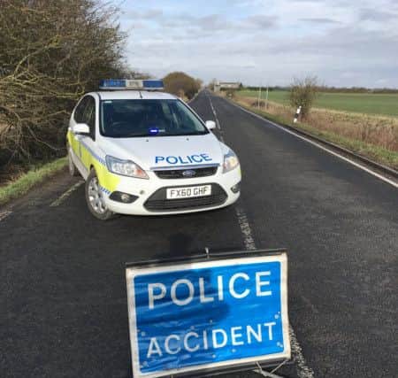 Police at the scene in Tetney this morning.