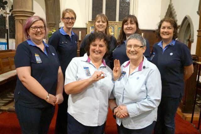 Sheila Lamming, right, received the Laurel Award from Chief Commissioner for North east England Jill Web EMN-170227-162424001
