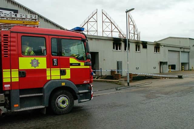 Firefighters at the scene of an abattoir fire in Skegness. ANL-170227-183731001