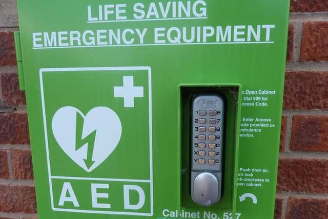 A defibrillator stock image