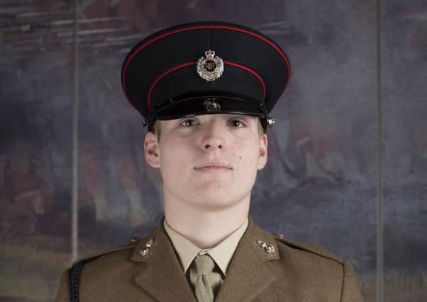 Junior Soldier Daniel Griffiths of Sleaford was named Most Improved Junior Soldier and awarded the Gilbert Statue. Photo: Sgt Jamie Peters RLC EMN-170228-115619001