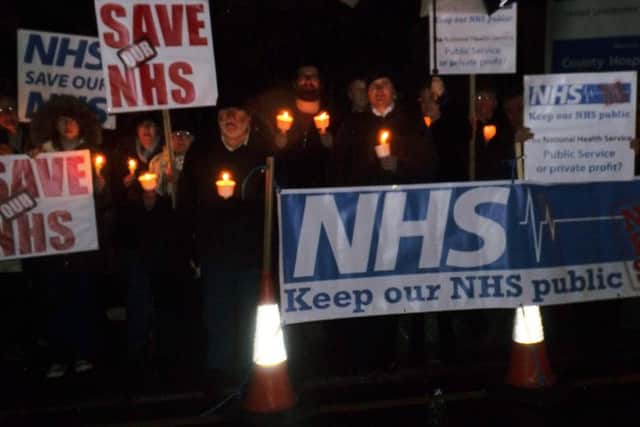 The vigil outside Louth County Hospital on Monday (February 27).