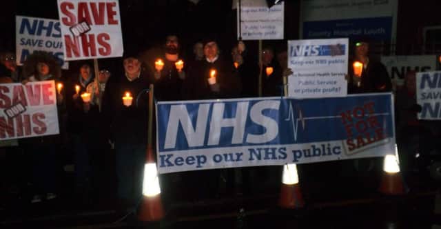 The vigil outside Louth County Hospital on Monday (February 27).