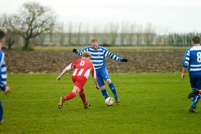 Chris Lawson in action for Benington Reserves.