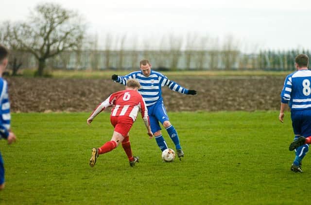 Chris Lawson in action for Benington Reserves.