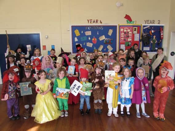 Pupils at Spilsby Primary dressed up  as their favourite book character or in their pyjamas to read a bedtime story to celebrate World Book Day. ANL-170203-143315001