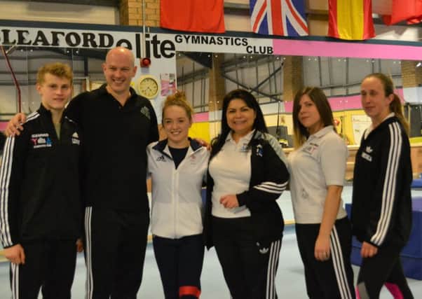 Amy Tinkler (third left) with members of Sleaford Elite Gymnastics Club EMN-170203-163529002