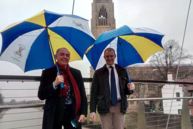 Lord Bourne with MP for Boston and Skegness Matt Warman.