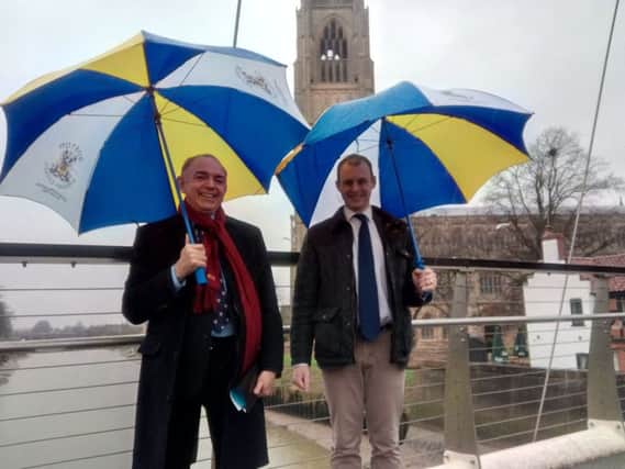 Lord Bourne with MP for Boston and Skegness Matt Warman.