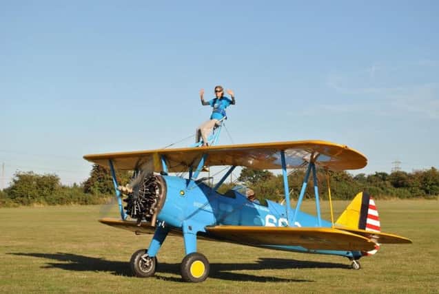 One of last years brave Wing Walkers who took on the high-flying challenge for Parkinsons UK