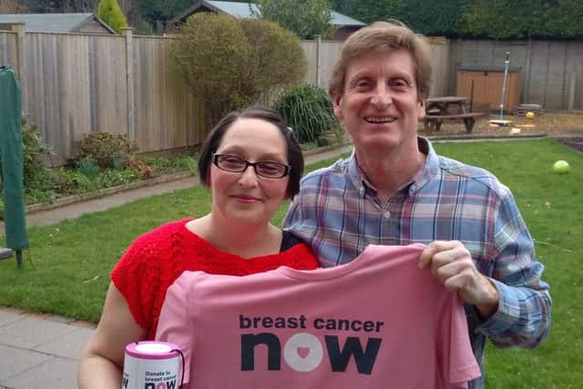 Ian Johnson and sister Joanne, his inspiration for running the Boston Marathon next month for Breast Cancer Now.