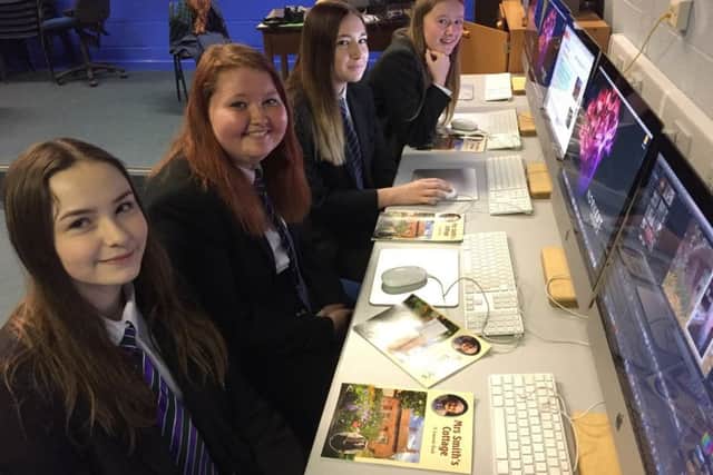 North Kesteven School students who have been working on a video about Mrs Smith's Cottage in Navenby. EMN-170603-153401001