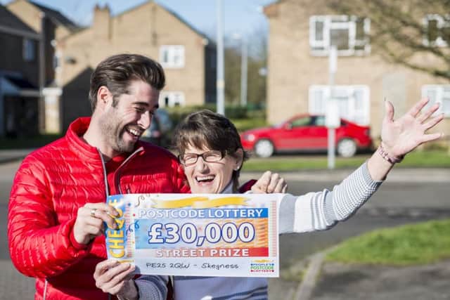 Ellizabeth Lenton with People's Postcode Lottery ambassador Matt Johnson. Photo: Skywall Photography