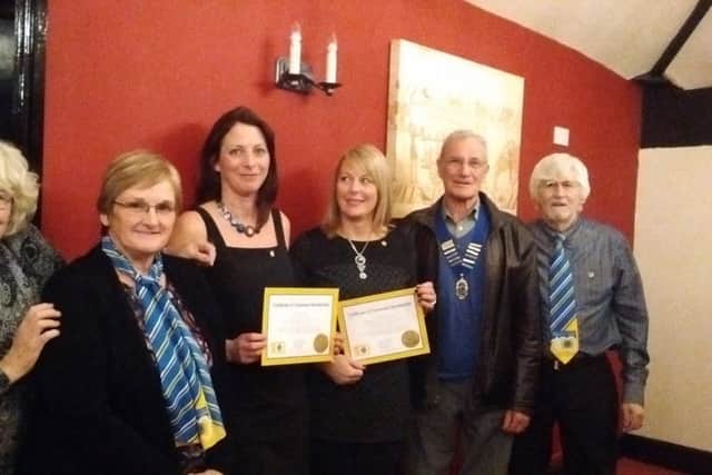 Sponsor Lion Shirley, Zone Chair Lion Judy, Katie, Joanne, President Norman Barker and Lion Wally EMN-170314-164506001