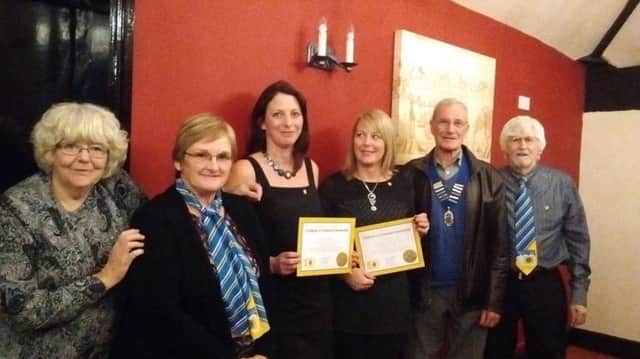 Sponsor Lion Shirley, Zone Chair Lion Judy, Katie, Joanne, President Norman Barker and Lion Wally EMN-170314-164506001