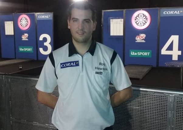 Robbie Hewson is ranked just a few places outside the PDC world top 100 despite being eligible to play only a few ranking tournaments EMN-170903-175550002