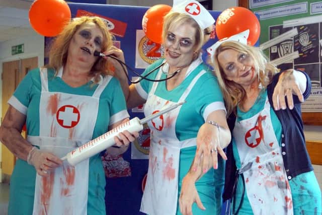Comic Relief from De Aston School's reception staff EMN-170327-081422001