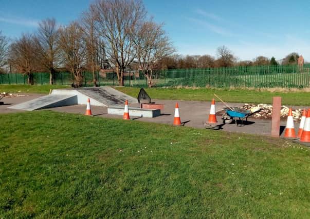 Demolished: The scene at the Mill Road playing field last Friday (March 24) which saw two ramps taken down EMN-170327-084155001