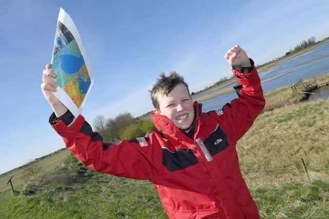 Reaching for the sky - thats competition winner James Pearson