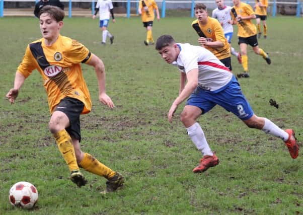 Harry Vince, in action for the youth team, has progressed to the senior squad.