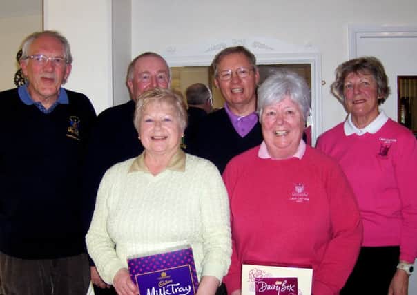Seniors Captain Terry Forster, left, is pictured with David Hodgson, Yvonne Wright, Ray Smith, Pam King and Lady Captain Kath Yates.