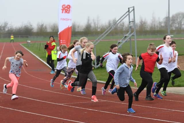 Action on the track.