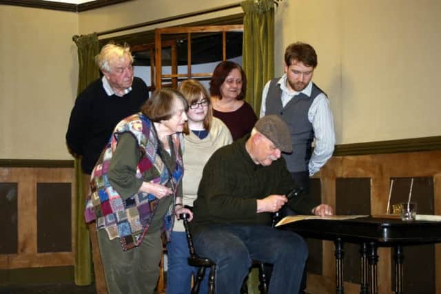 Some of the cast in rehearsal for The Hound of the Baskerville EMN-170317-163058001
