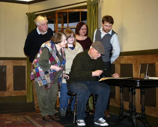 Some of the cast in rehearsal for The Hound of the Baskerville EMN-170317-163058001