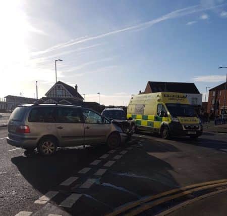 The scene of the collision in Sutton on Sea this morning (March 15).