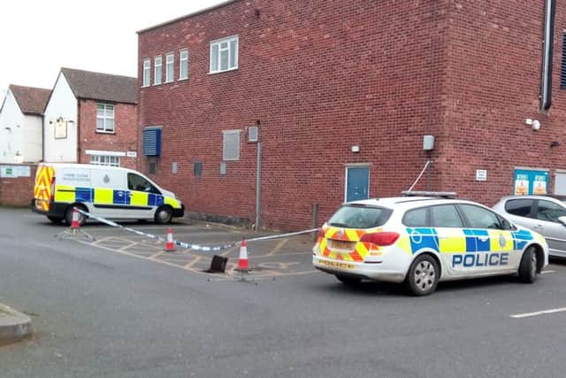 The cordoned off scene on Friday afternoon in Money's Yard. EMN-170320-092715001
