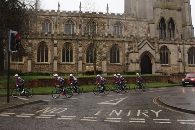 Dame Sarah Storey and her team were training in Louth in March.