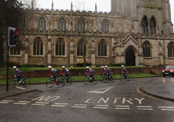 Dame Sarah Storey and her team were training in Louth in March.