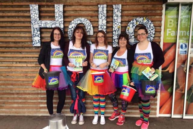 Rainbows Stars members during a collection at Tesco.