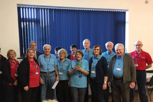 Stan Lowis (fifth from left) is pictured with his friends and colleagues from the Cardiac Rehabilitation Service.