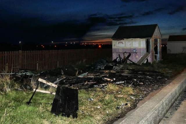 A beach chalet was reported to be on fire yesterday (Tuesday). Photo credit: Mablethorpe Photo Album.