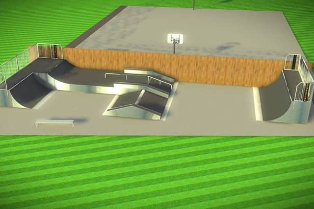 An image of how the Louth skate park is expected to look.
