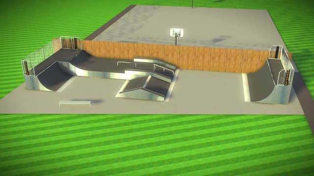 An image of how the Louth skate park is expected to look.