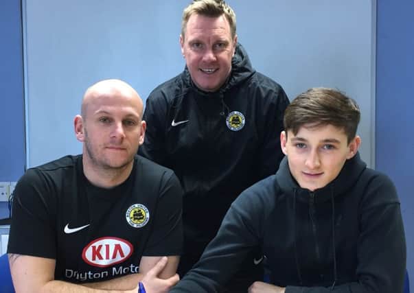 Harry Vince with Adam Murray and assistant Martyn Bunce.