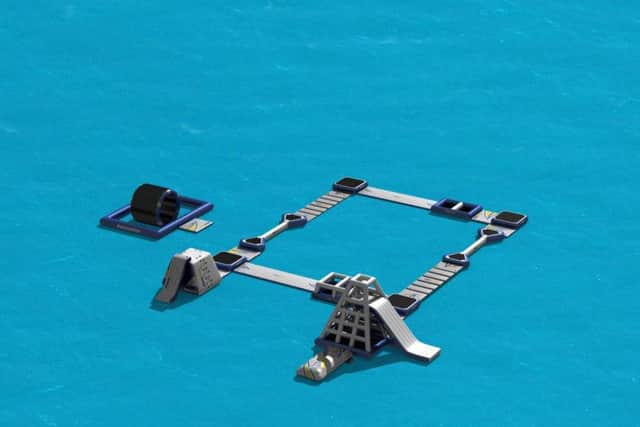 A 3D visual design of how the Aqua Park will take shape on the lake.
