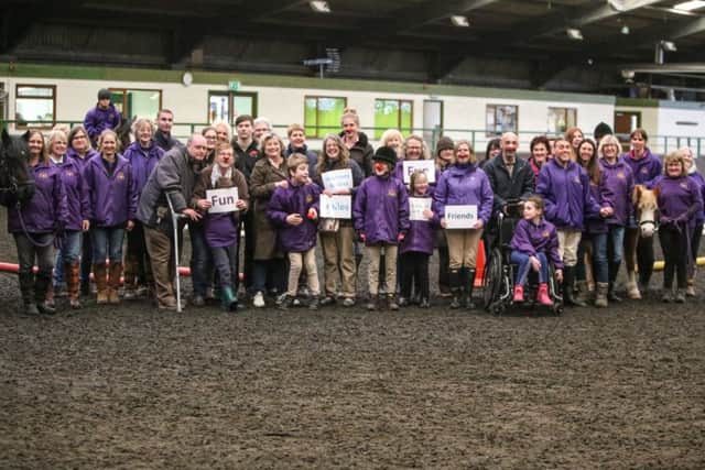 Actress Caroline Quentin was busy filming in Louth last week with the Lincolnshire Wolds Riding for the Disabled Association for The One Show and Comic Relief. Photo credit: Gill Arnold - Smile Event Photography.