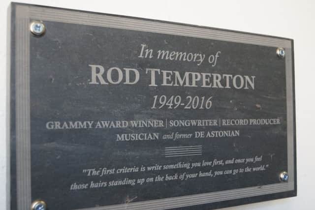 The commemoratibve plaque made by the school's head of DT Chris Dickinson and his wife Liz EMN-170327-081102001