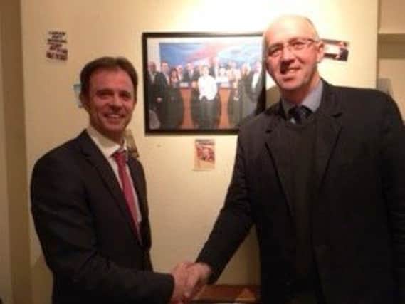 Coun Daniel McNally (left) with Craig Leyland, the newly-elected chairman of the Louth and Horncastle Conservative Association.