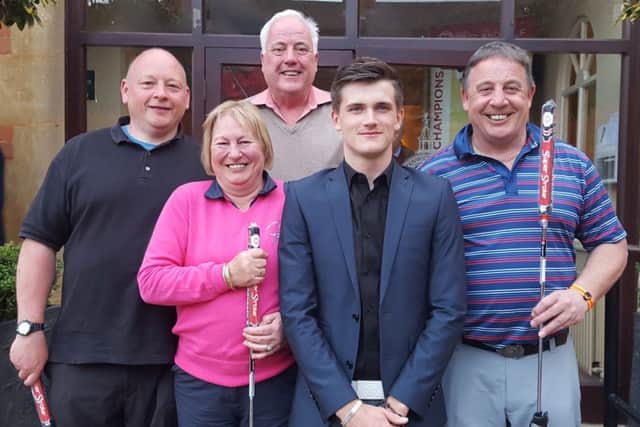 Ashton Turner (second from right) pictured with, from left, Travis Hesketh, Julie Harvey, Alistair Harvey and Matt Powell EMN-170304-162539002