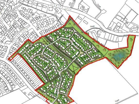 The application for 280 homes on land off Legbourne Road.