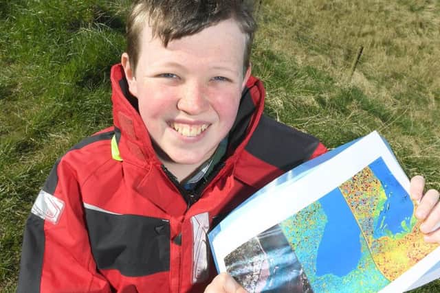 James pearson 13 who has won £10k from Space Agency, after designing a app about coastal erosion. Pictured at Freiston Shore.