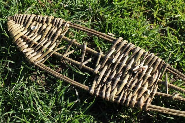 A willow fish created at The Nettles arts area. EMN-170331-184640001
