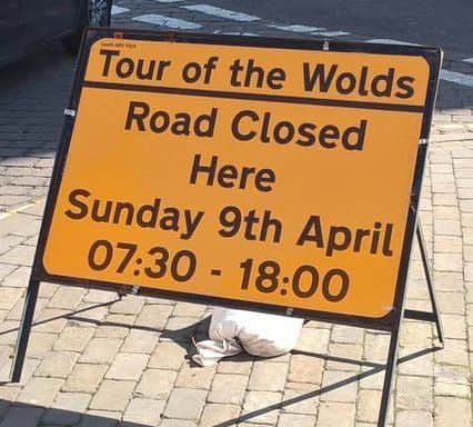 Road closure sign.