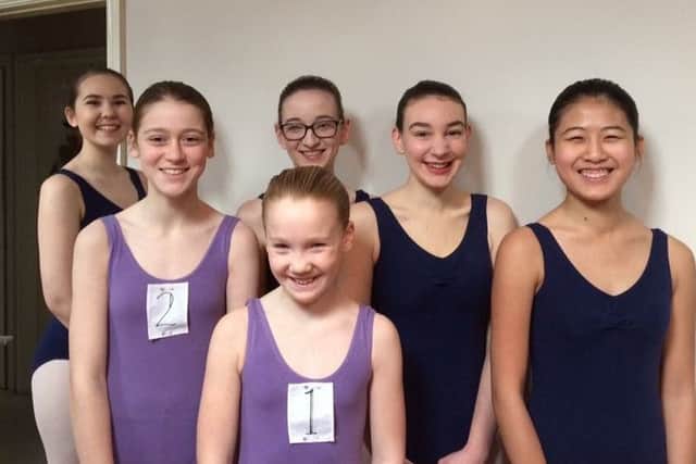 Dance 10 awards: Grade 5 ballet- Ellie Baxter, Chloe Morley, Victoria Brewster, Felicity Lai, Grade 3 tap (front) Katherine Hogg and Lucy McMclelland EMN-170304-151548001
