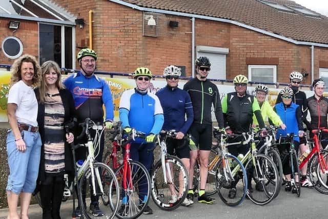 The charity riders.