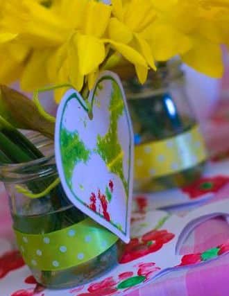 The home-made posies.